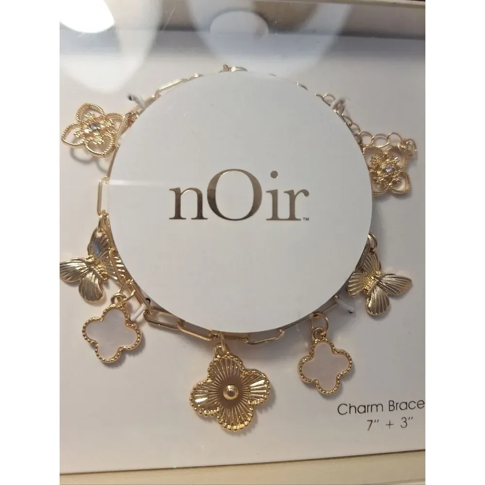 NWT nOir Gold Tone Charm Bracelet